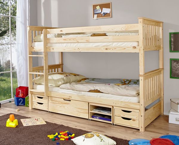 Etagenbett Sammy Var 3 - mit 4er Funktionsschubkasten -