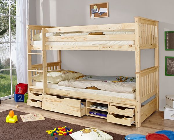 Etagenbett Sammy Var 3 - mit 4er Funktionsschubkasten -