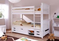 Etagenbett Sammy weiß Var 3 - mit Funktionsschubkasten -