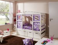 Hausbett MINI Prinzessin Lila Var 1 - mit Zusatzbett - inkl. 2 Matratzen