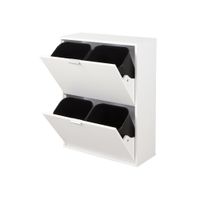 Mülleimerschrank mit 4 Abfalleimer - ca. 60 x 24 x 80 cm - Weiß