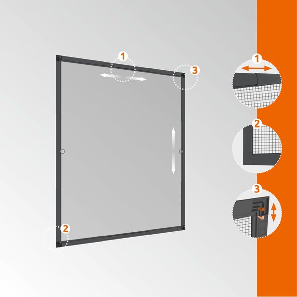 Rahmen Fenster Flexi Fit 100x120 Anthrazit