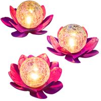 LED-Solar Lotusblume - 3er Set - Pink