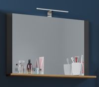 Spiegel Lendas mit Ablage 80 cm Anthrazit/Honig-Eiche