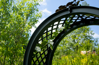 KHW Gartenbank Amsterdam mit 2 Pflanzkästen, Rosenbogen und Spalier, anthrazit