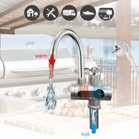 2in 1 Armatur mit Durchlauferhitzer/ Wasserhahn- Silber