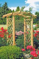 Holz Rosenbogen Pergola ca. B134 x H230 x T100 cm, Durchgang ca. 100 cm