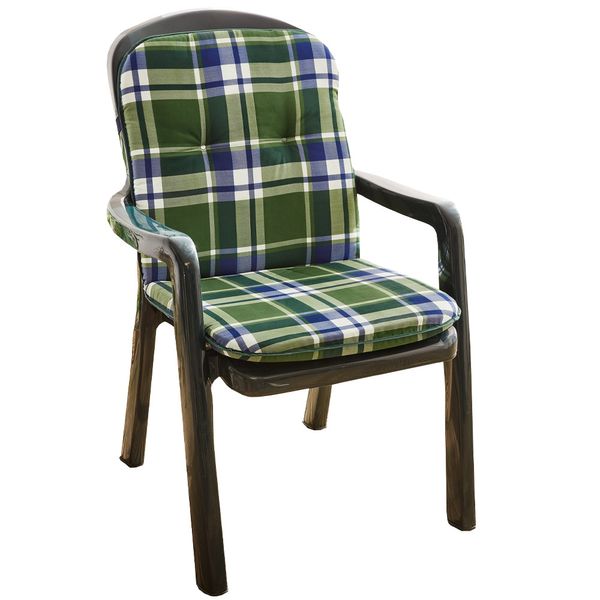 Solax-Sunshine Niedriglehner-Polsterauflage, ca. 98 x 50 x 5 cm - Karo Grün