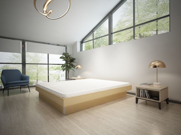 Premium Wasserbett mit Bettumrandung, Dual-System, 180x200, stark beruhigt, Sockel buche