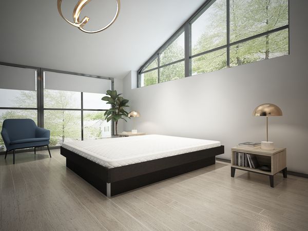 Premium Wasserbett mit Bettumrandung, Dual-System, 180x200, schwach beruhigt, Sockel schwarz