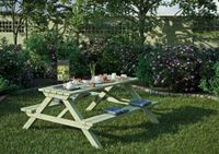 Holz Picknicktisch ELLA B180 x T170 x H75 cm Sitzbohlen 40 mm stark