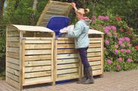Mülltonnenbox Mülltonnenabtrennung 3-fach B225 x T90 x H120 cm, inkl. Rückwand