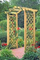 Holz Rosenbogen Pergola ca. B154 x H230 x T100 cm, Durchgang ca. 110 cm