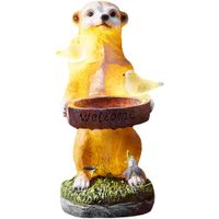 LED-Solar-Erdmännchen - Mit Vogeltränke