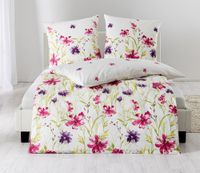 Edel-Renforcé Bettwäsche, ca. 135x200 / 80x80 cm - Flower Field, 2er Set