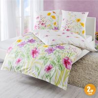 Edel-Renforcé-Bettwäsche, je ca. 135 x 200 cm - Lovely Flowers, 2er-Set