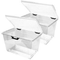 Scharnier-Deckelbox mit Rollen "Inkl Deckel" ca. 52 L 2er Set
