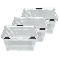 Scharnier-Deckelbox mit Rollen "Inkl Deckel" ca. 24 L 3er Set