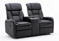 Home-Cinema 2-Sitzer mit Getränkehalter & Ablagefach - Schwarz