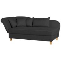 Selma Recamiere mit Armteil links klappbar schwarz