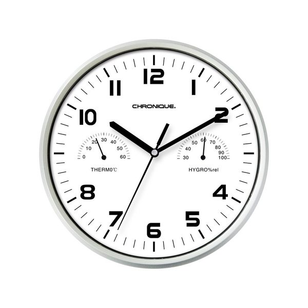 Quarz-Wanduhr - Silber/Weiß