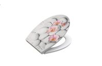 Duschwell Duroplast WC-Sitz Carving Printing Stein Orchidee