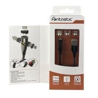 3 in 1 Magnet Datenkabel mit 3 Adaptern schwarz