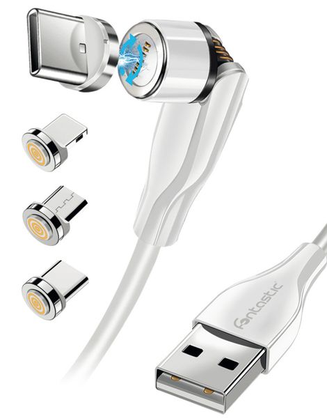 3 in 1 Magnet Datenkabel mit 3 Adaptern weiss