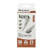 3 in 1 Magnet Datenkabel mit 3 Adaptern weiss