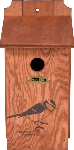 Nistkasten mit Siebdruckmotiv "Blaumeise"