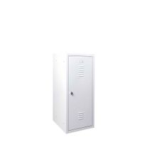 Stahl-Garderobenspind "Qube", halbhoch, HxBxT 1000x415x500 mm, Korpus u.Türen RAL 7035 lichtgrau