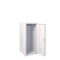 Stahl-Garderobenspind "Qube", halbhoch, HxBxT 1000x415x500 mm, Korpus u.Türen RAL 7035 lichtgrau