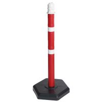 Ketten- / Warnständer Komplett-Set mit 15 Ketten-Warnständern, Rohr Ø 70 mm, Höhe 1000 mm, Kette 28 m, Kunststoff-Fuß betongefüllt