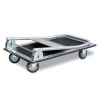 Transportwagen mit Klappbügel, Tragkraft 300 kg, LxBxH 910 x 610 x 870 mm, schwarze Vollgummiräder
