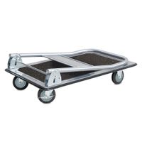 Transportwagen mit Klappbügel, Tragkraft 150 kg, LxBxH 730 x 470 x 820 mm, schwarze Gummiräder
