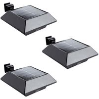 LED-Solar-Dachrinnenlicht, Schwarz - 3er-Set