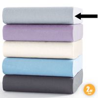 Premium-Jersey Spannbetttuch, ca. 140 - 160 x 200 cm, Silber - 2er Set