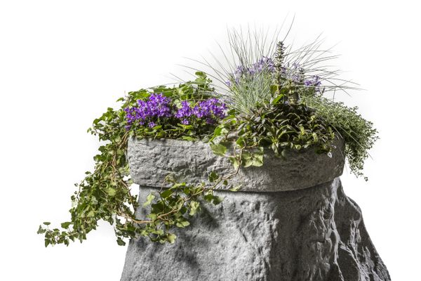 Pflanzschale für den Dekor-Regenspeicher "Hinkelstein", granitgrau