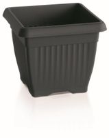 Powertec Garden Pflanztopf mit Dekor "Eckig", ca. 30 x 30 x 25 cm - Anthrazit