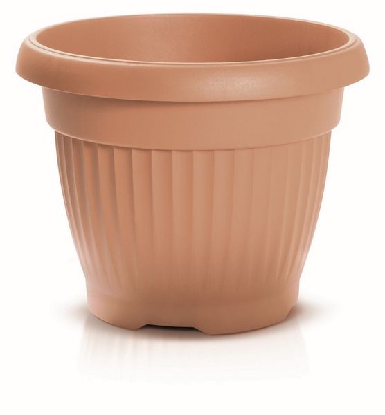 Pflanztopf mit Dekor, ca. 8 Liter - rund - Terrakotta