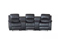 Home-Cinema 3-Sitzer mit Getränkehalter & Ablagefach, ca. 310 x 100 x 101 cm - Schwarz