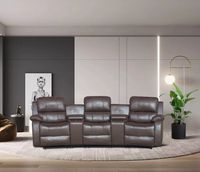 Home-Cinema 3-Sitzer mit Getränkehalter & Ablagefach, ca. 310 x 100 x 101 cm - Braun