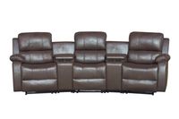 Home-Cinema 3-Sitzer mit Getränkehalter & Ablagefach, ca. 310 x 100 x 101 cm - Braun