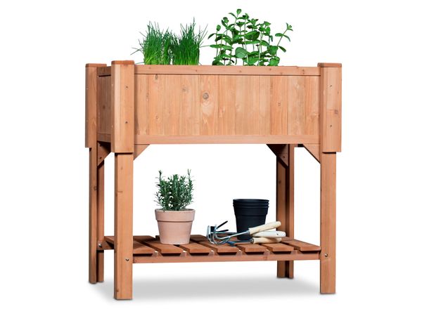 Hochbeet Kräuterbeet mit Pflanzfolie 90 x 40 x 90 cm