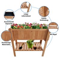 Hochbeet Kräuterbeet mit Pflanzfolie 90 x 40 x 90 cm