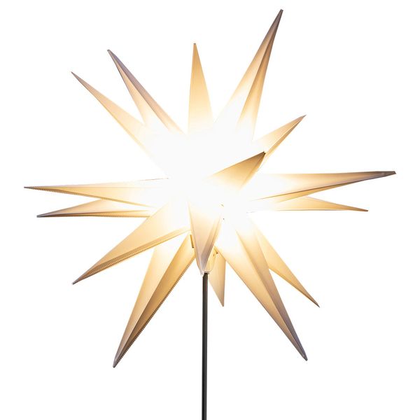 3D-LED-Leuchtstern mit Erdspieß - Weiß