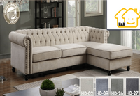 Happy Home gepolstertes Design Ecksofa hellgrau