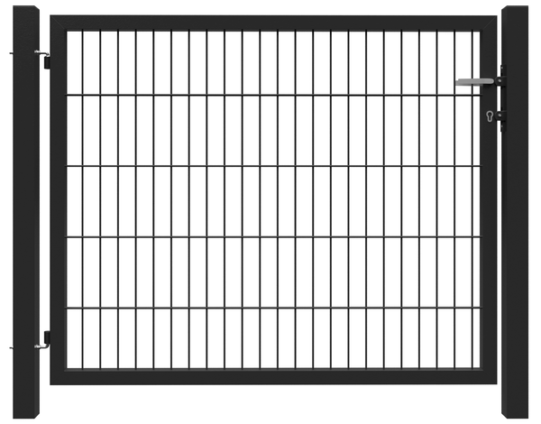 BASIC Metall Einzeltor RAL 7016 ANTHRAZIT 1250 x 1400 mm inkl. Pfosten + Beschlägen, MW 50/100 mm