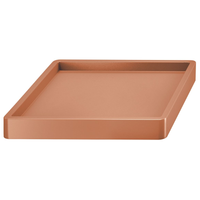 Pflanzenroller m. erhöhtem Rand // eckig // 29 x 29 x 5,5 cm // terrakotta