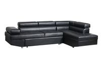 Ecksofa mit Bettfunktion & Kopfteilverstellung Bettsofa schwarz